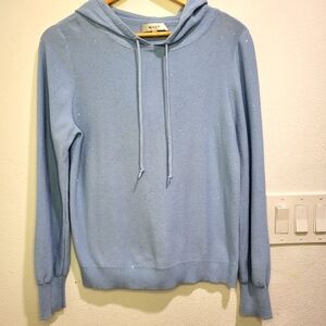 Milly Blue Sparkly Sweater with hoodie 100% cotton